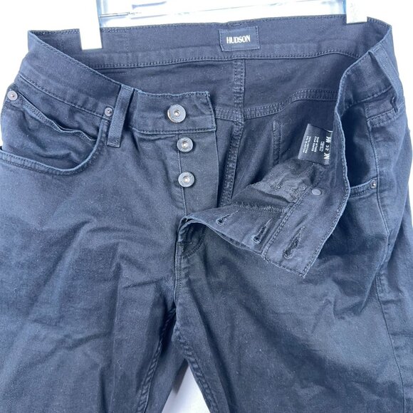 Hudson Slim Straight Leg Jeans Women's Size 32 Mid Rise Dark Wash Black - Picture 5 of 12